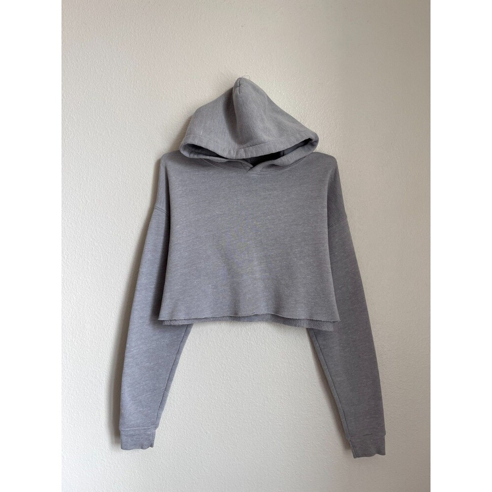 Alo Yoga Crop Hoodie in Gray Size MEDIUM